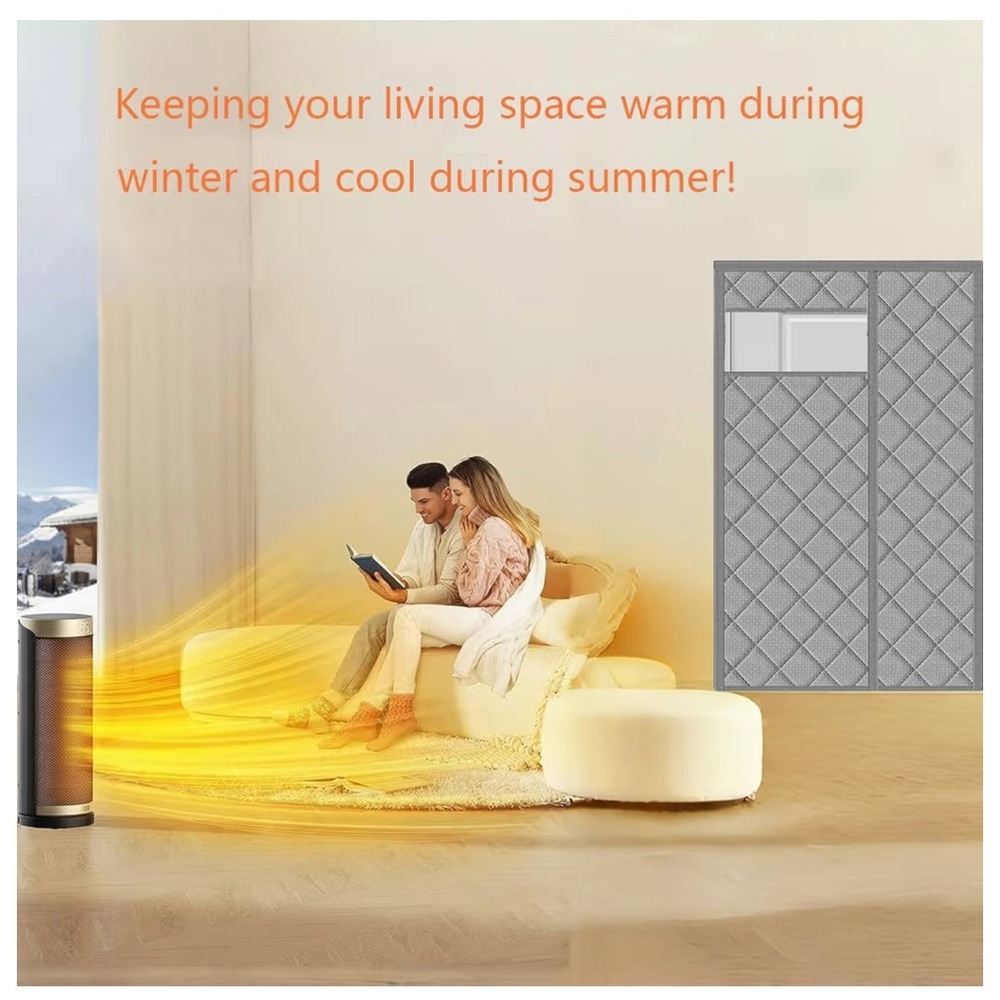 Wohomzy Thermal Insulated Door‎ Curtain 73x84 Gray Diamond Quilted No Magnetic - Picture 6 of 12